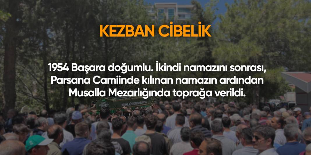 Konya'da bugün vefat edenler | 15 Eylül 2025 3